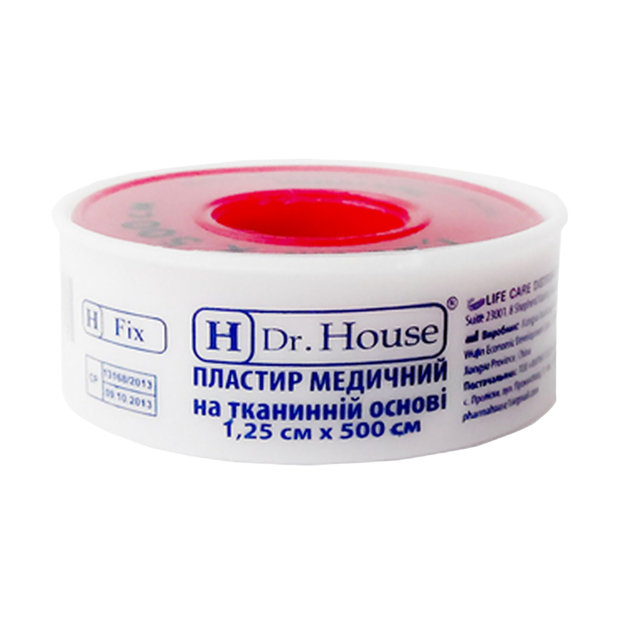 Пластир Dr. House на тканинній основі, у пластиковій котушці, 1.25*500 см, 1 шт