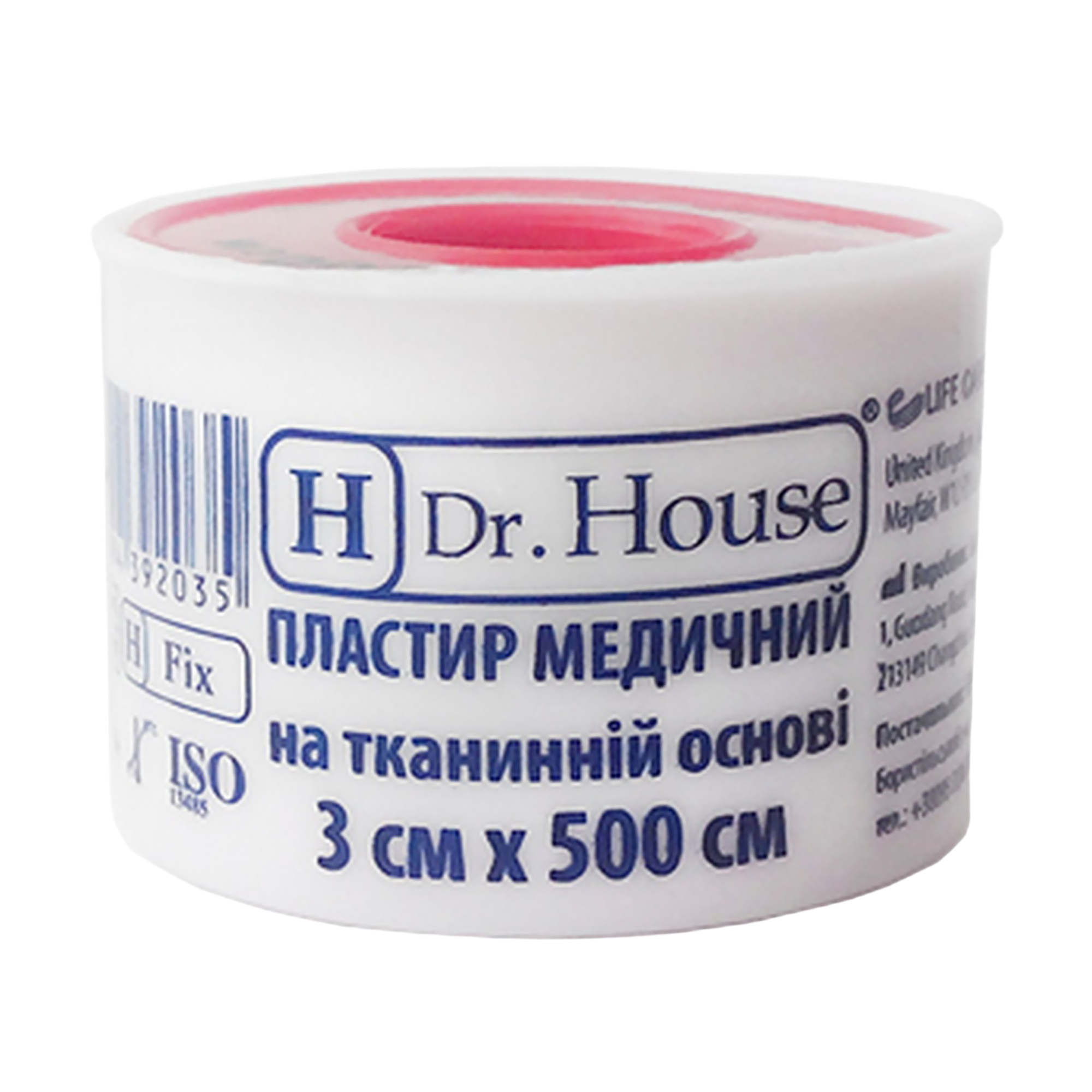 Пластир Dr. House на тканинній основі, у пластиковій котушці, 3*500 см, 1 шт